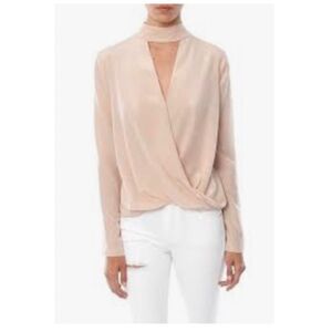 Emerson Thorpe Nude Blush 100% Silk Drape Dixie Blouse NWT S